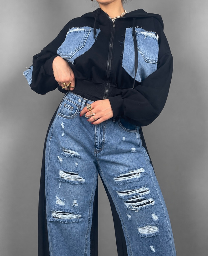 ست سوییشرت شلوار زنانه ترکیبی